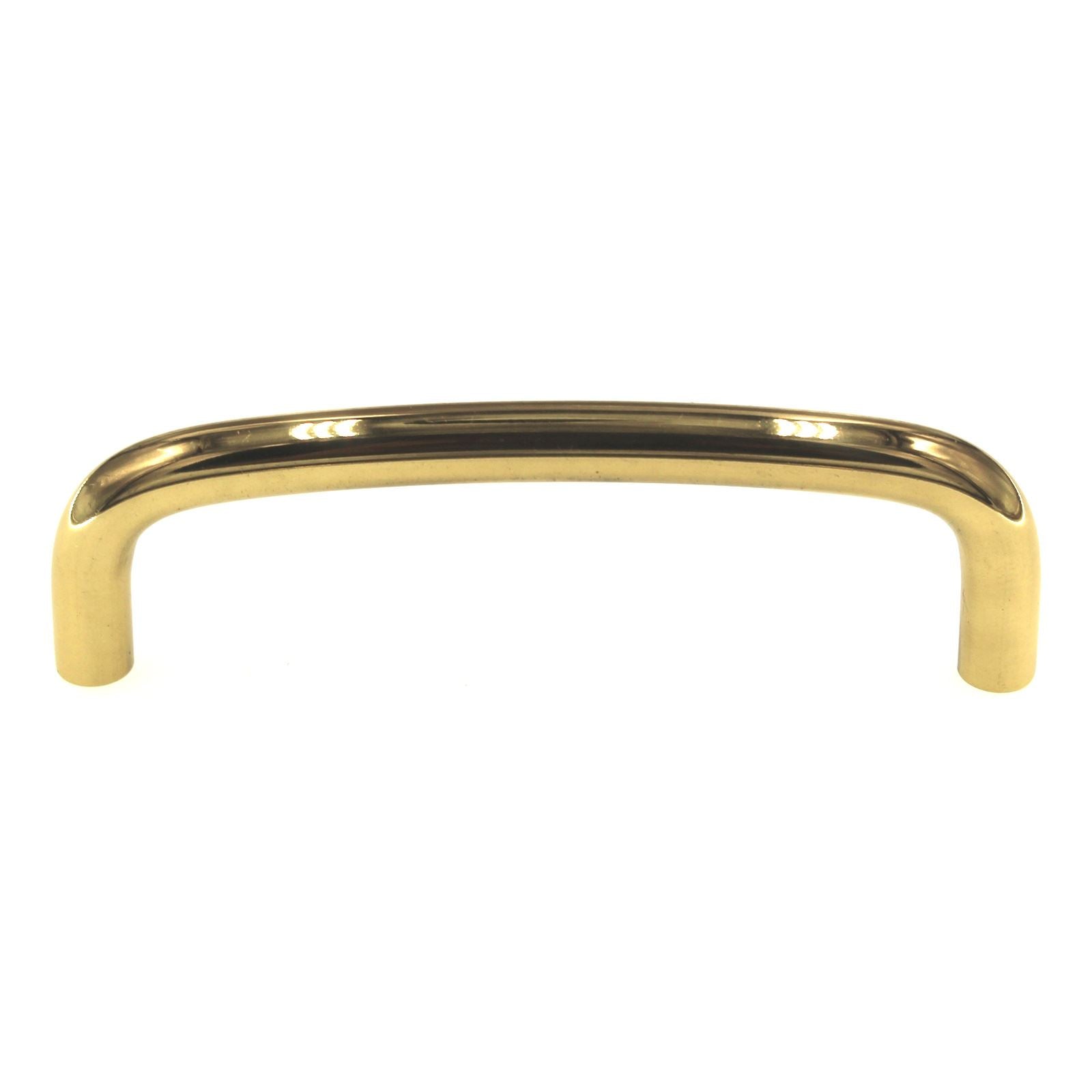 Ultra Hardware 3 1/2" Ctr. Solid Brass Curved Wire Pull Polished Brass 59172