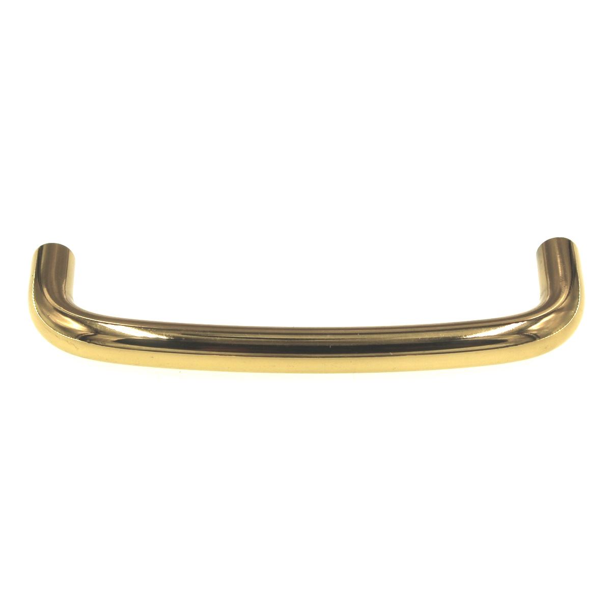 Ultra Hardware 3 1/2" Ctr. Solid Brass Curved Wire Pull Polished Brass 59172