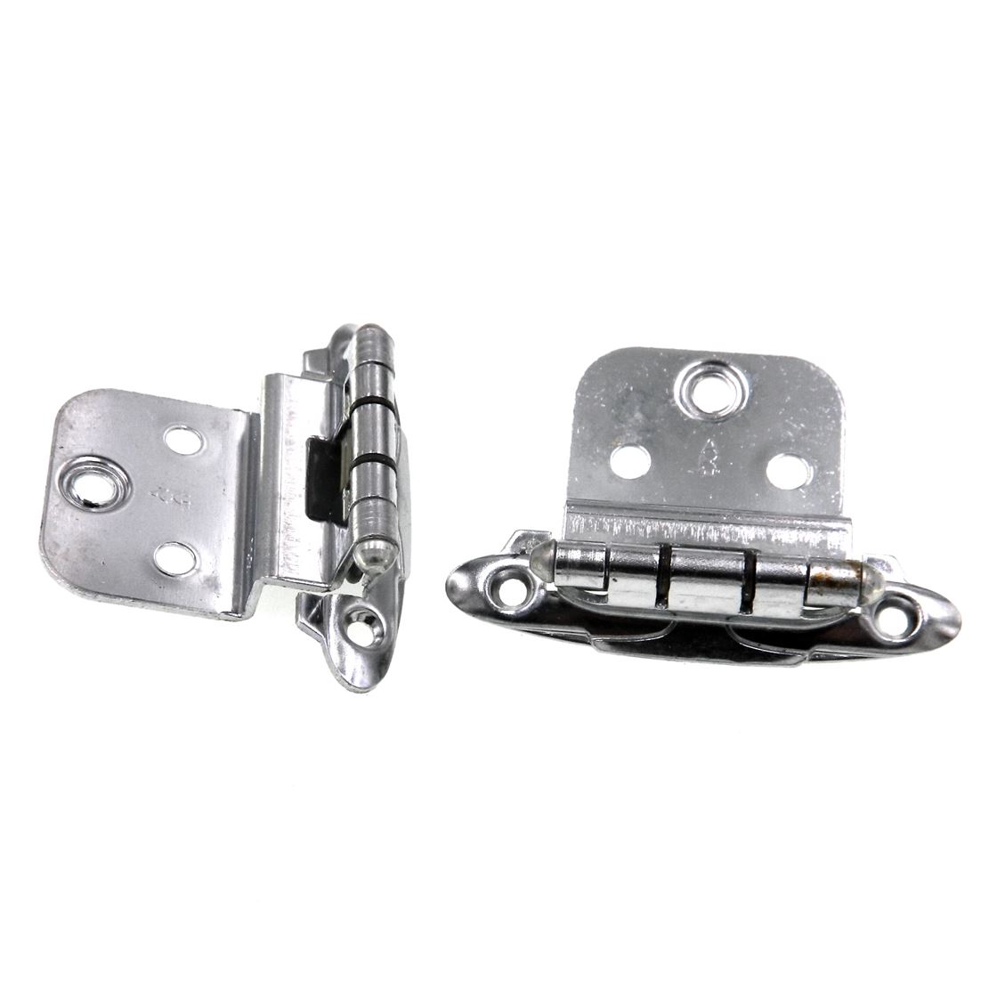 Pair Ajax Chrome 3/8" Inset Bullet Tip Hinges Face Mount Self-Closing 595-26