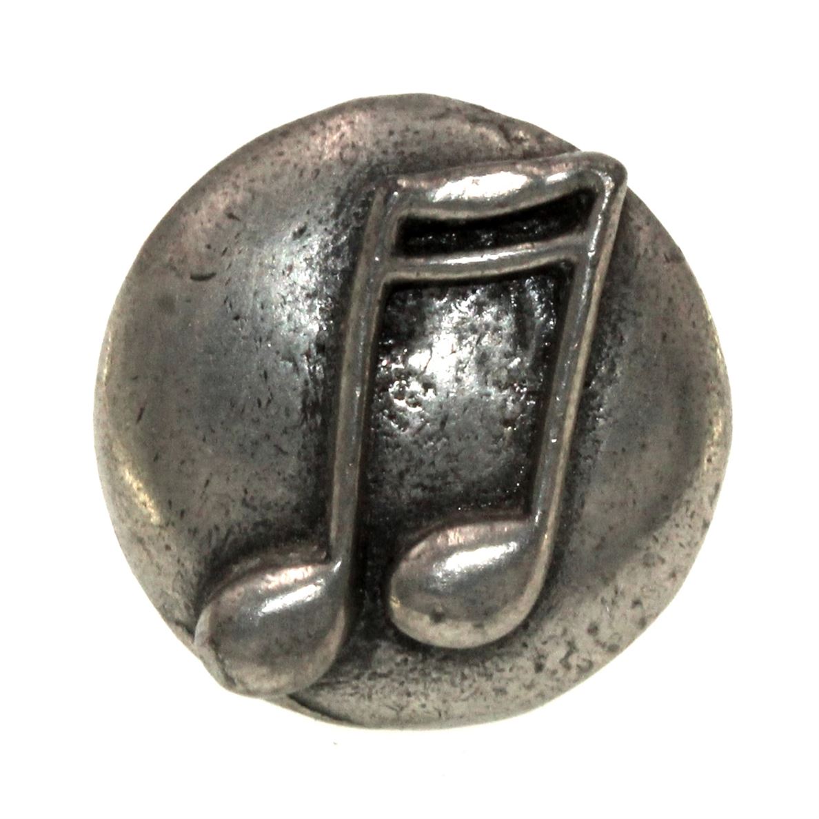 Anne at Home Hardware Music Double Notes 1 1/4" Cabinet Knob Pewter Bright 610-8