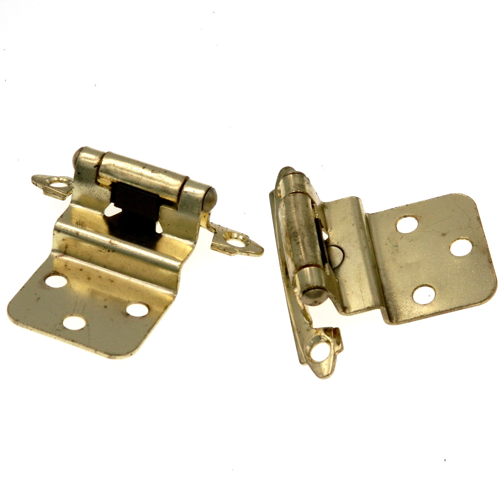 Pair of Hardware House Polished Brass Self-Closing 3/8" Inset Hinges HH64-4526