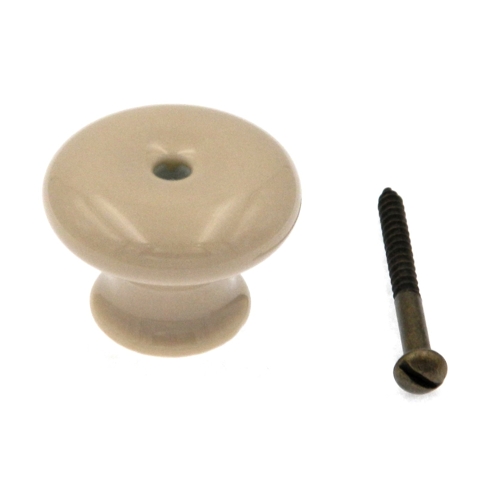 Amerock Allison Almond Ceramic 1 1/2" Cabinet Knob with Wood Screw 69108