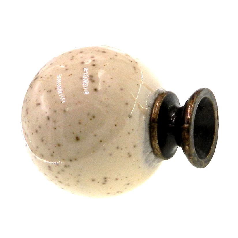 Amerock Allison Oatmeal 1 1/2" Ceramic Ball Cabinet Knob with Brass Stem 69112