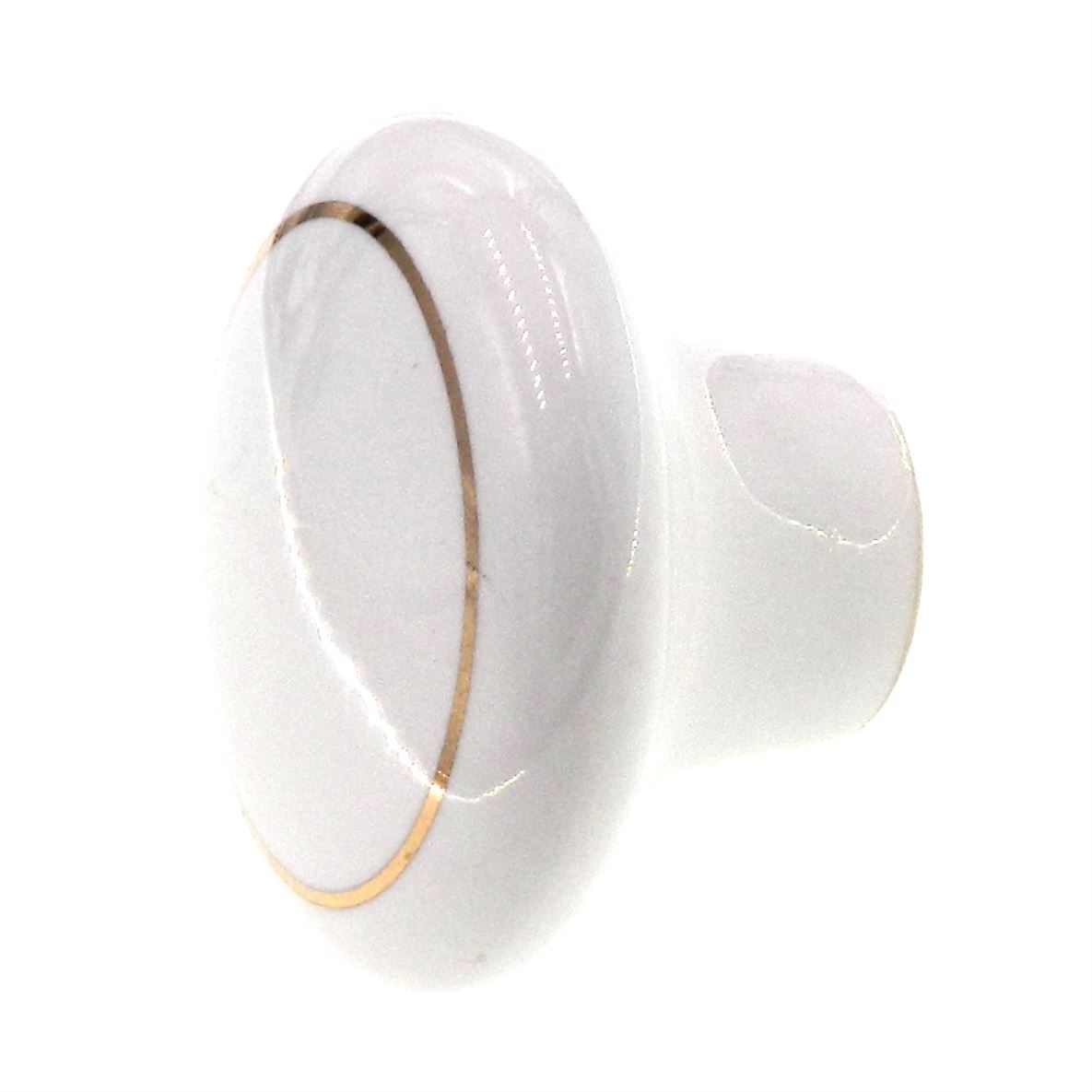 Amerock Allison White Porcelain 1 1/2" Round Cabinet Knob Gold Circle  69115