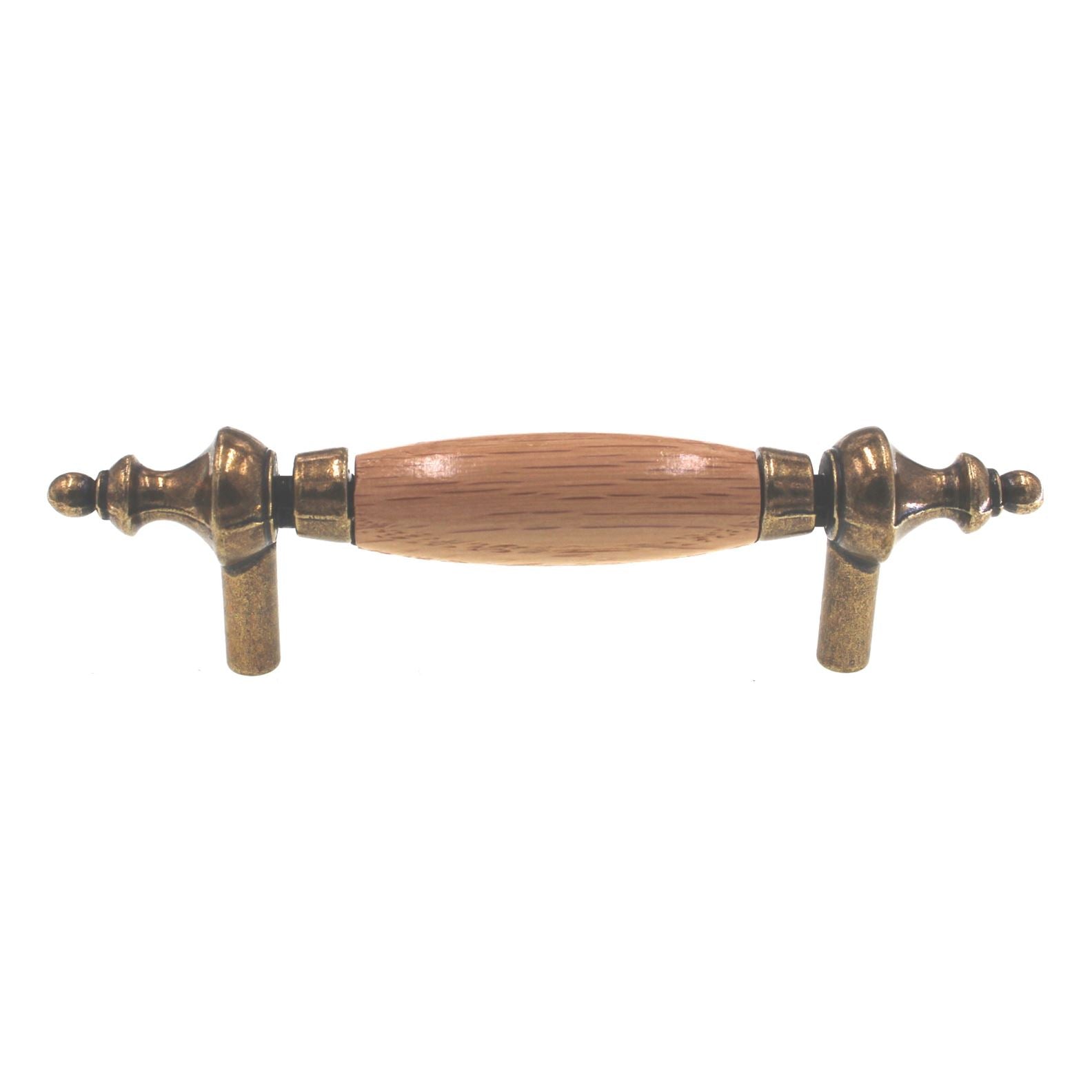 Amerock Allison Burnished Brass And Oak 3" Ctr. Wood Center Cabinet Pull 69139