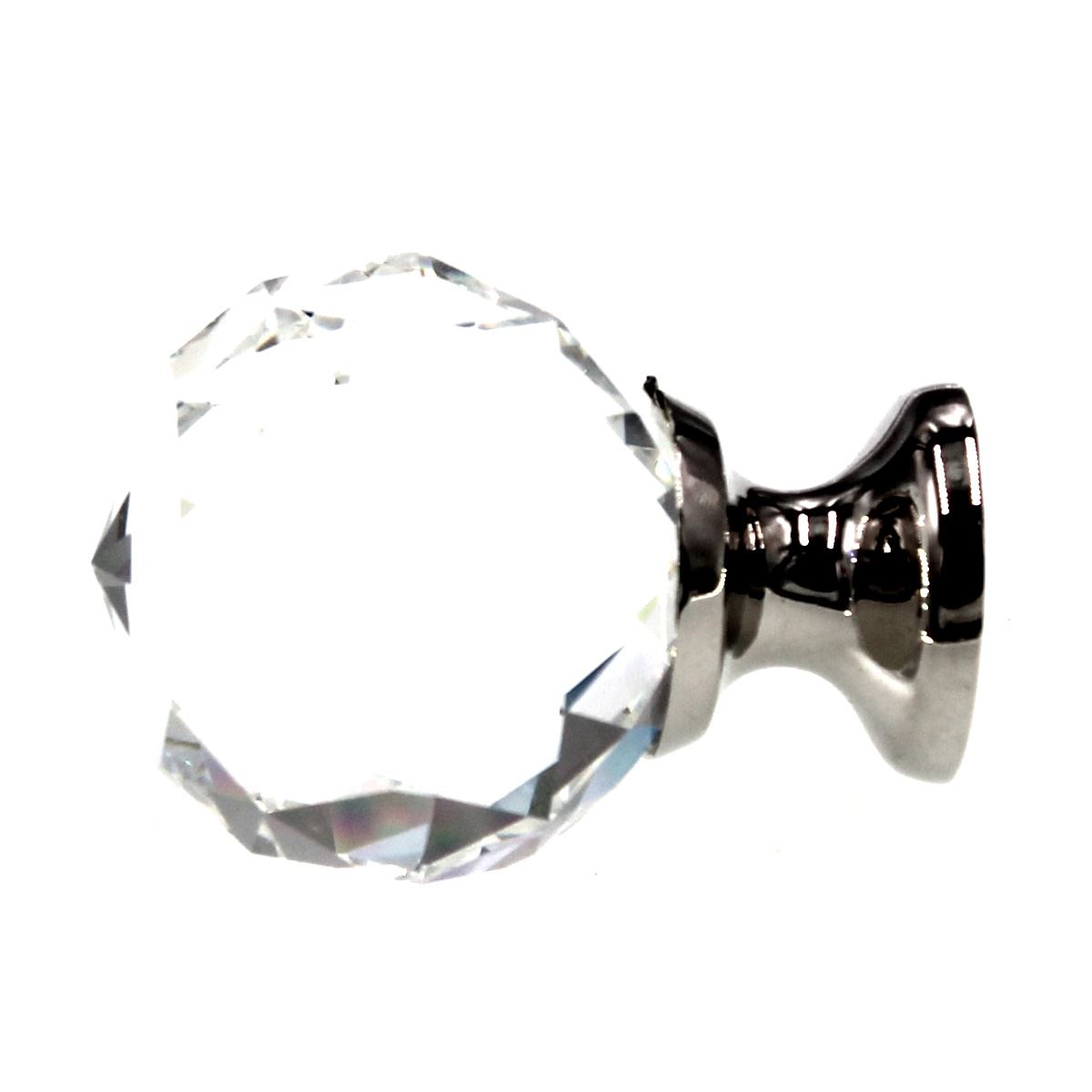 Schaub Stargaze 1 1/8" Clear Glass Cabinet Knob Polished Nickel Base 70-CS-PN