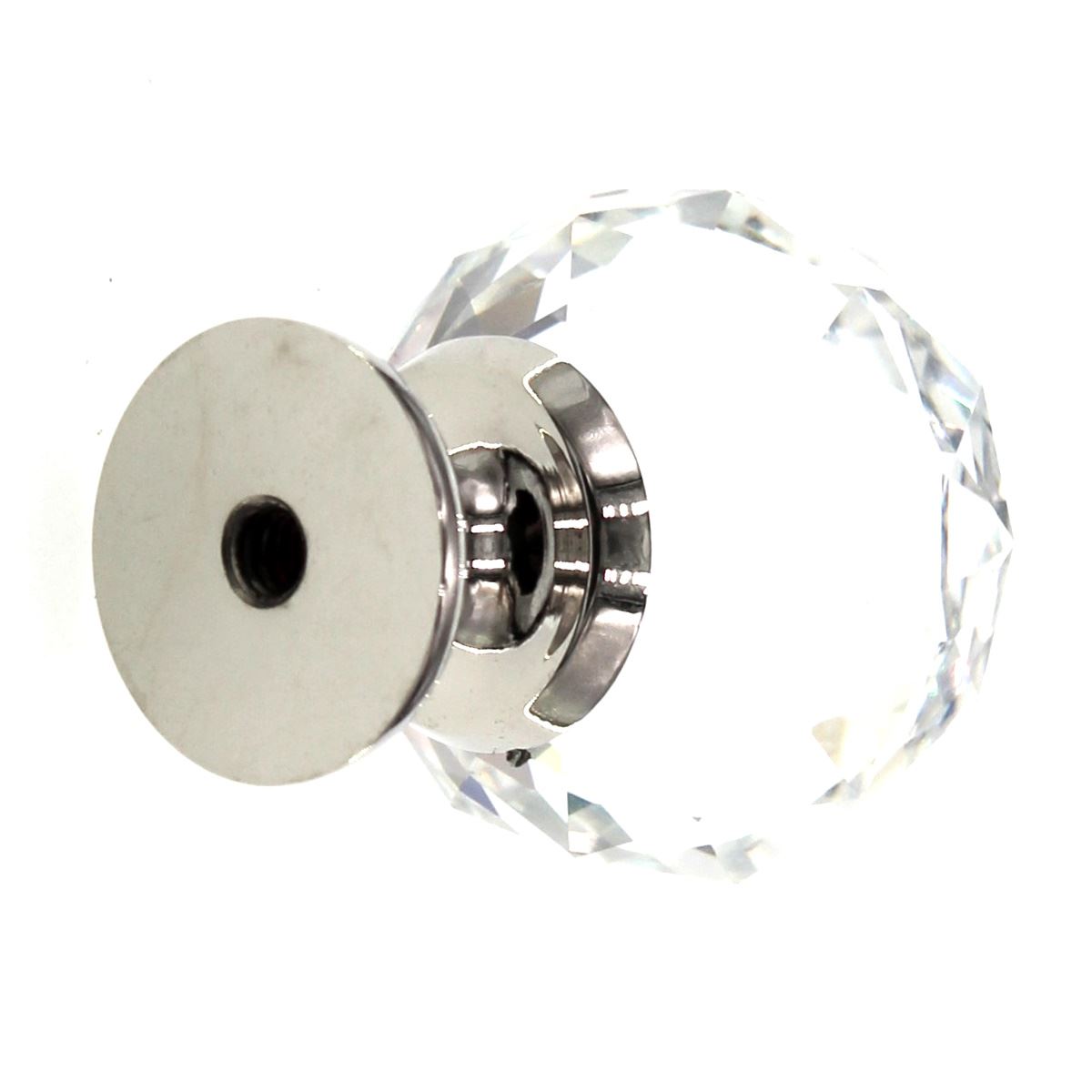 Schaub Stargaze 1 1/8" Clear Glass Cabinet Knob Polished Nickel Base 70-CS-PN