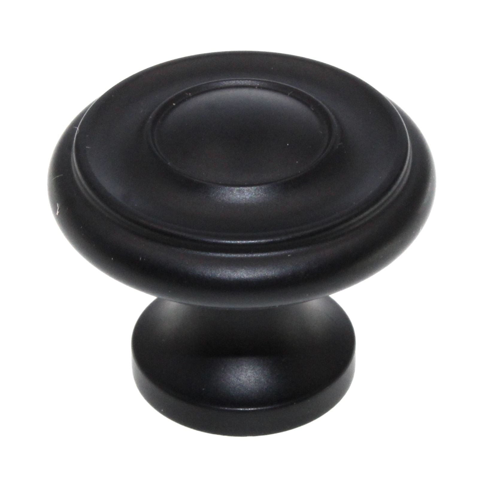 Schaub And Company 1 1/4" Round Solid Brass Cabinet Knob Flat Black 703-FB