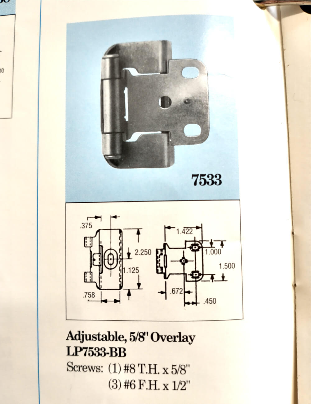 Amerock Polished Brass Full Wrap Hinges 5/8" Overlay Self-Closing BP7533-3