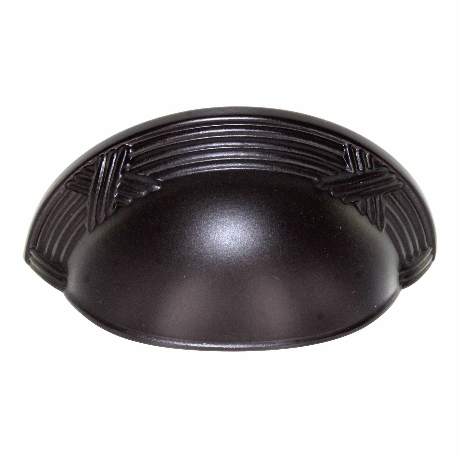 Schaub Versailles Drawer Cup Pull 3" Ctr Ribbon & Reed Oil-Rubbed Bronze 755-10B