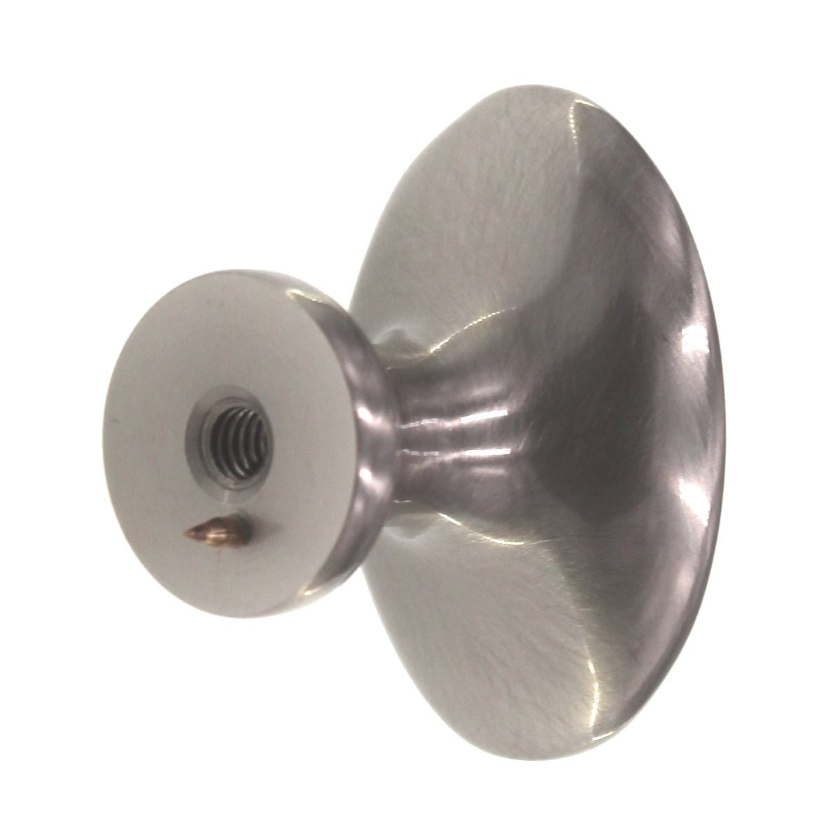 Schaub Montcalm 1 1/4" Oval Solid Brass Cabinet Knob Satin Nickel 796-15