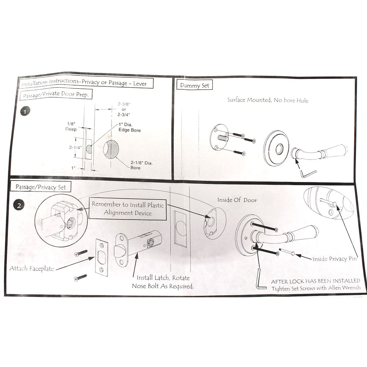 Emtek Brass Cortina Non-Turning Dummy Two-Sided Door Lever Pewter 805CUS15A