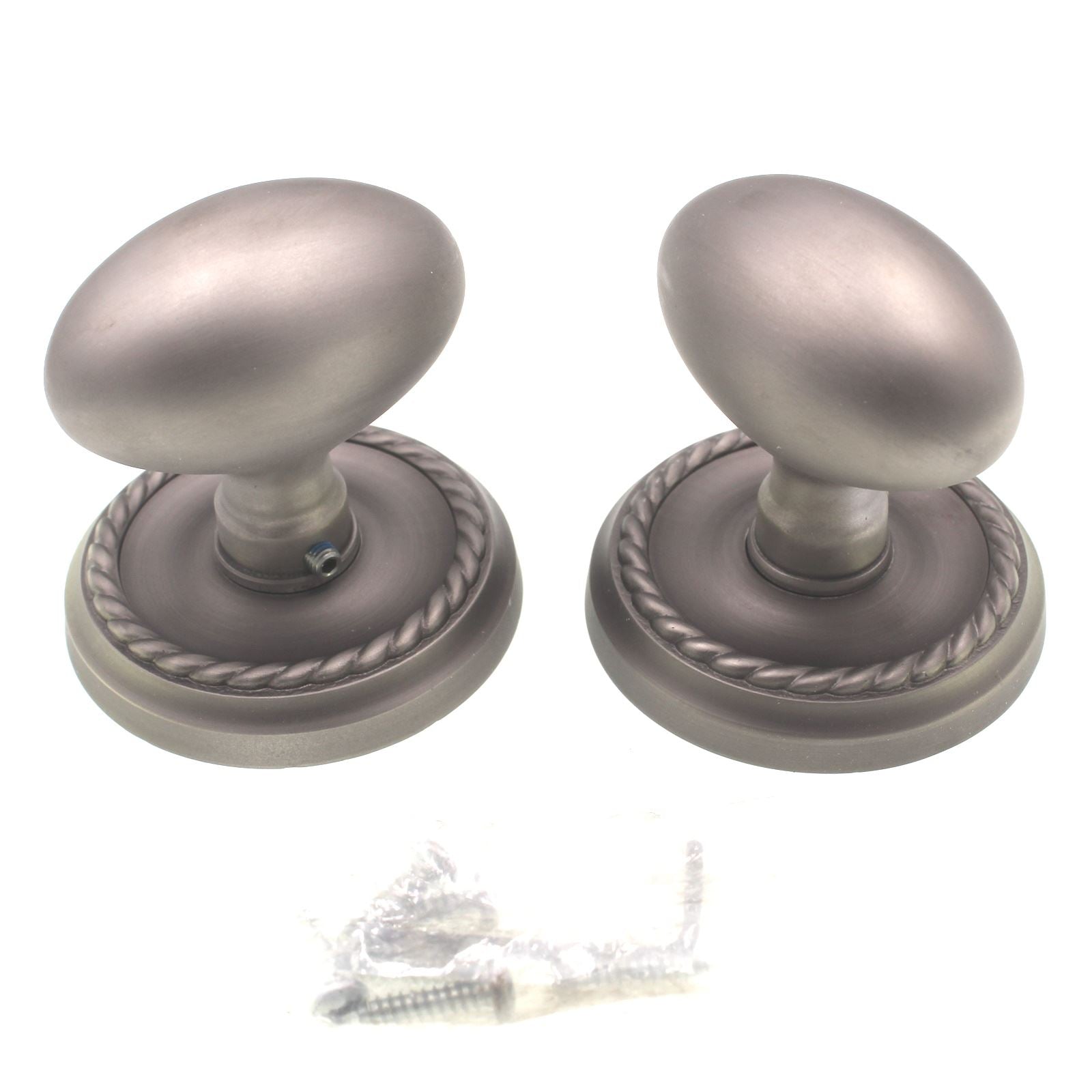 Emtek Brass Egg Non-Turning Dummy Two-Sided Door Knob Pewter 805EUS15A