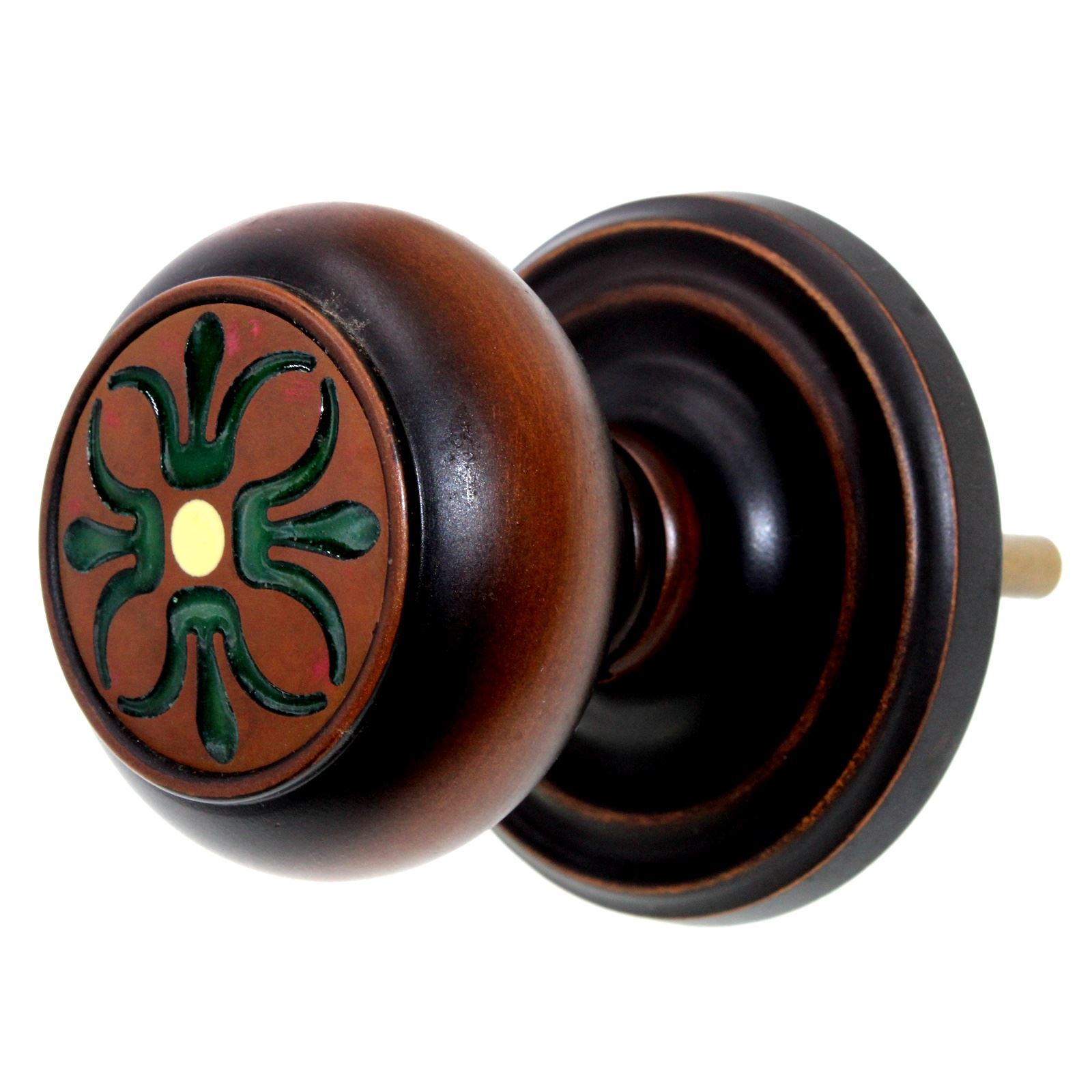 Emtek Venetian Oil-Rubbed Bronze Green Privacy Door Knob Button Lock 810VEUS10B