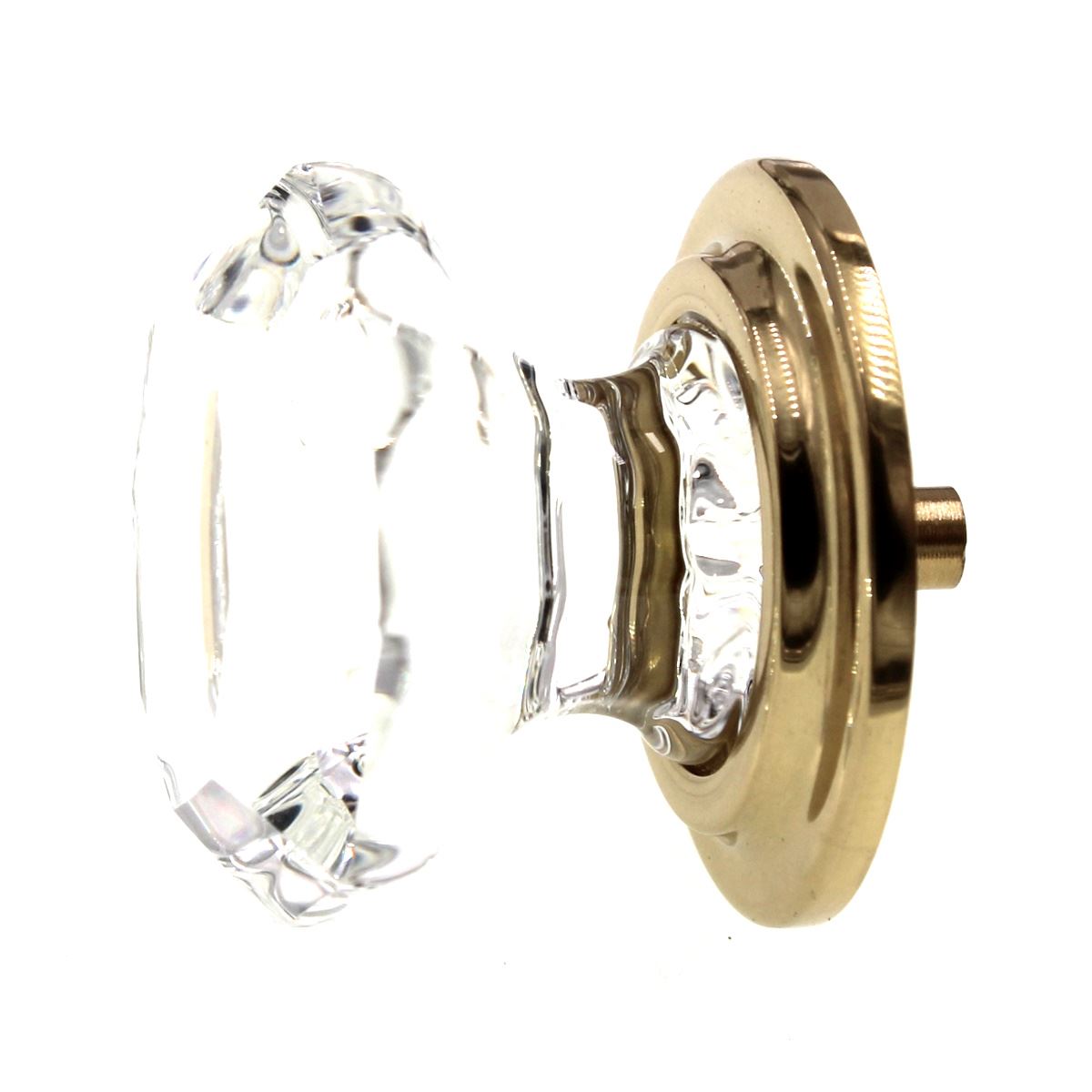 Emtek Old Town Glass 1 3/4" Wardrobe Knob Polished Brass Base 86028US3