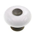 Amerock Allison Antique Brass White Ceramic 1 1/4" Round Cabinet Knob 879ABS