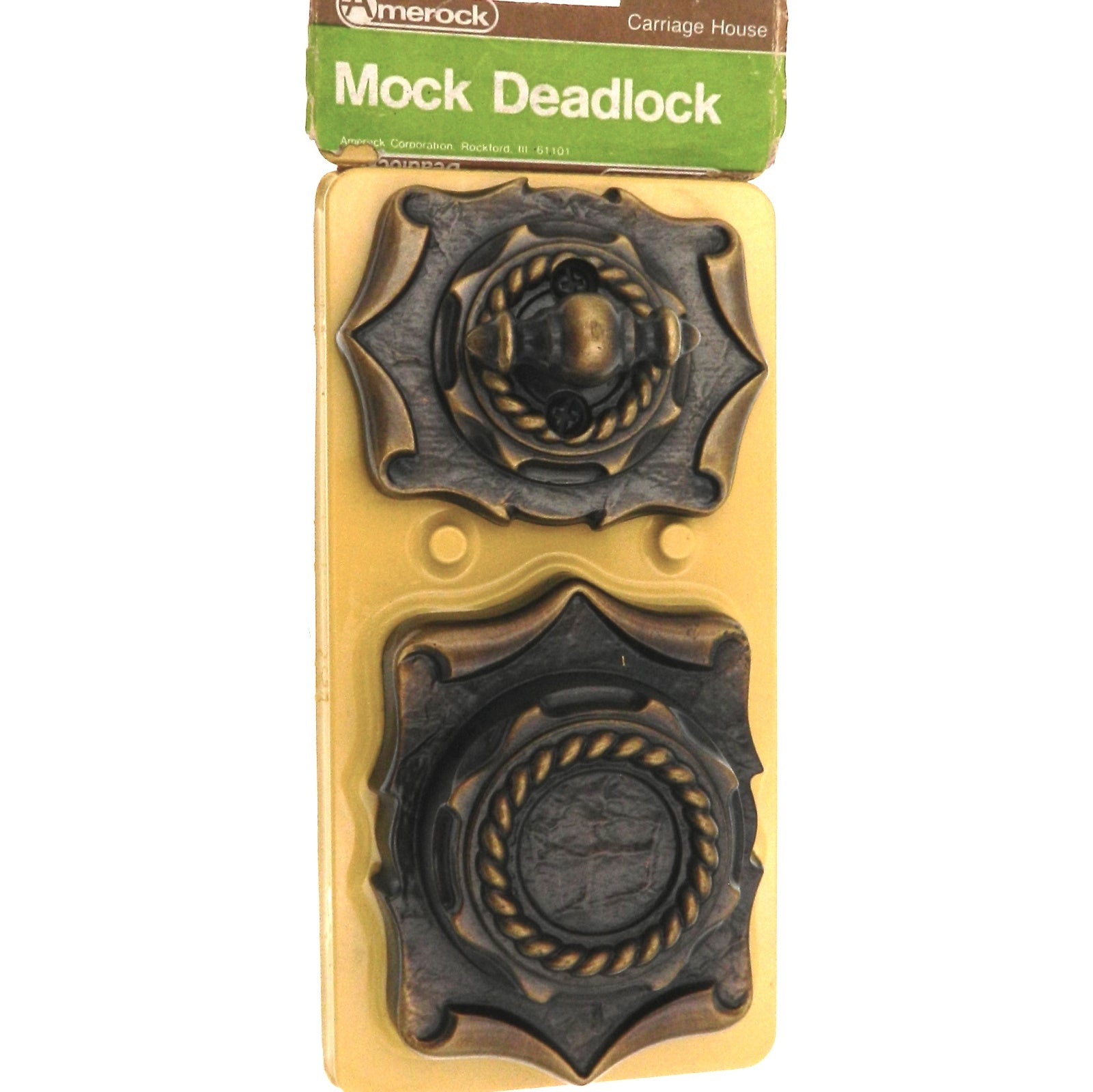 Vintage Amerock Carriage House Mock Deadlock Turn Piece Antique English 9077-AE