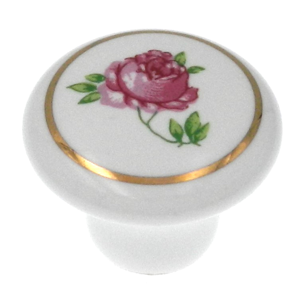 Laurey Porcelain Knobs White Pink Porcelain Floral 1 1/4" Knob 99909