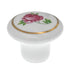 Laurey Porcelain Knobs White Pink Porcelain Floral 1 1/4" Knob 99909