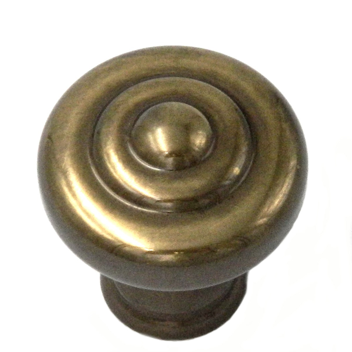 Belwith Keeler Sechel 1 1/4" Sherwood Antique Brass Round Ringed Solid Brass Cabinet Knob A103