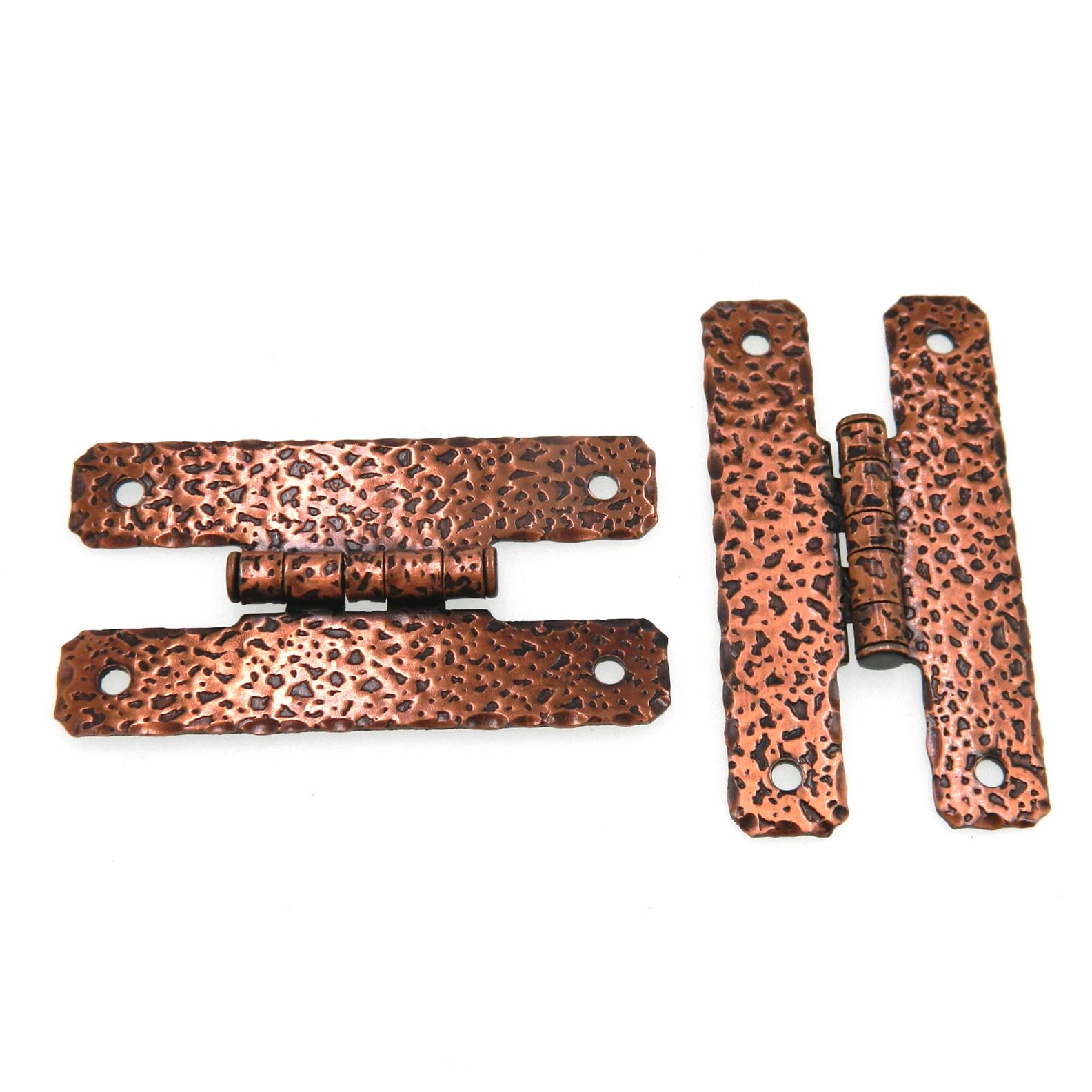 Pair of Amerock Hammered Antique Copper Flush "H" Hinges A1650-AC