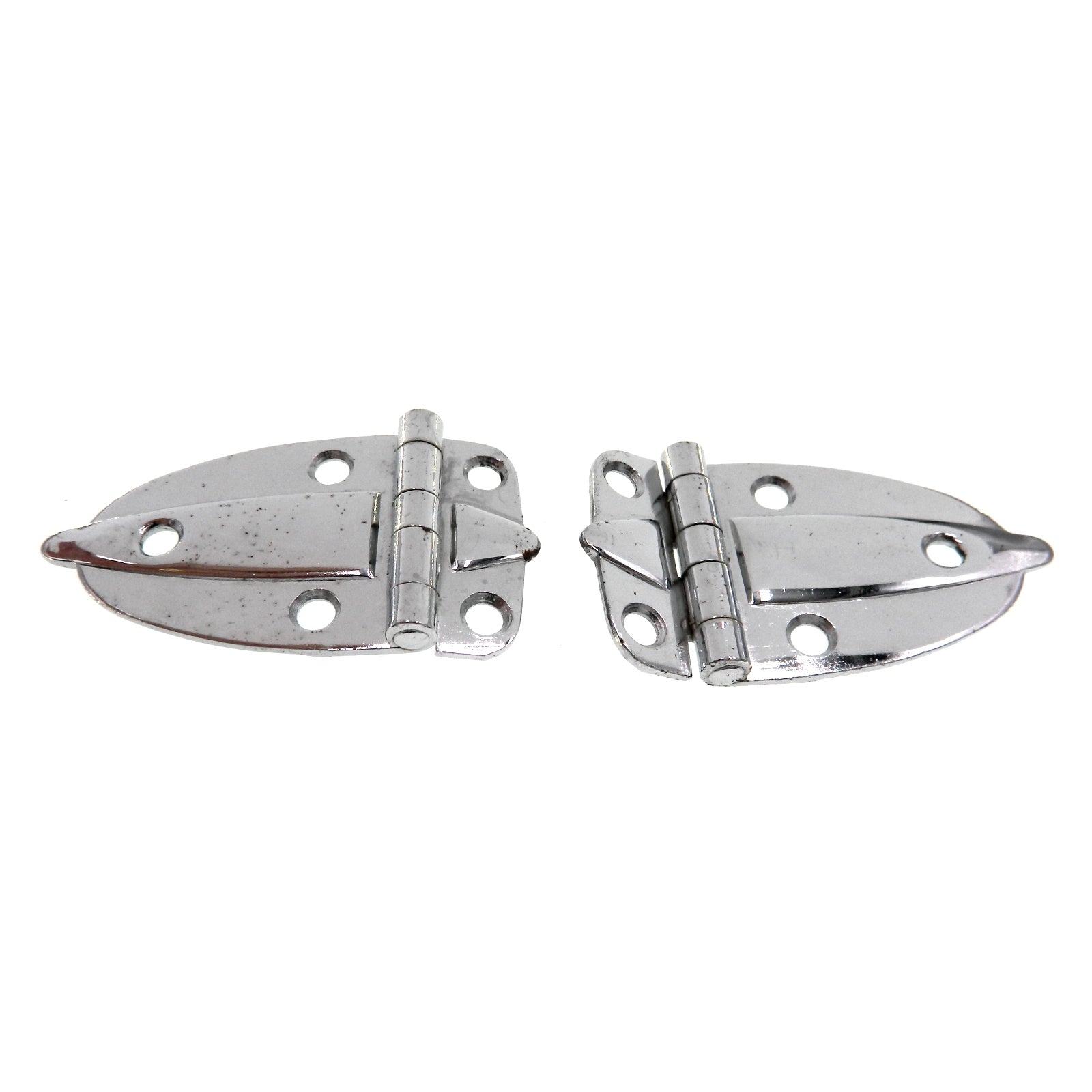 Pair Vintage Amerock Polished Chromium Flush Surface Cabinet Hinges E3080