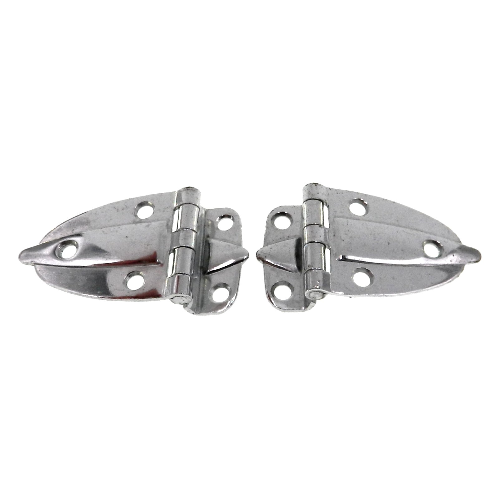 Pair Vintage Amerock Polished Chromium 3/8" Offset Surface Cabinet Hinges E3082