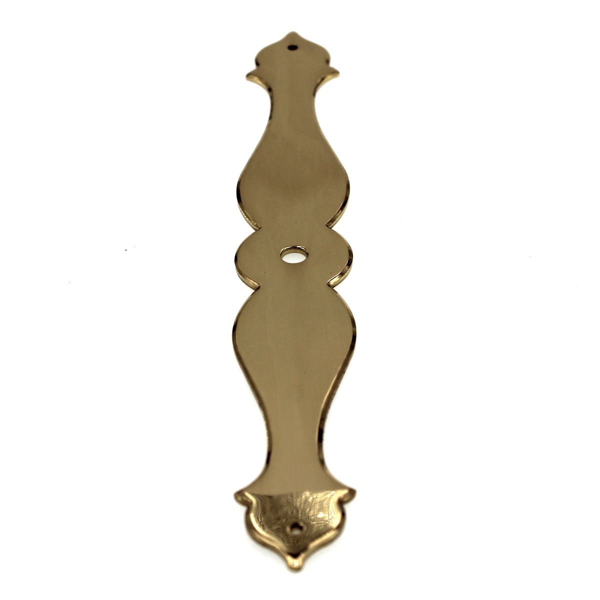 FKI Hardware Period Brass 6 7/8" Long Knob Backplate Polished Solid Brass A38