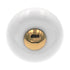 Keeler Solid Brass Polished Brass, White 1 3/8" Round Cabinet Knob A41