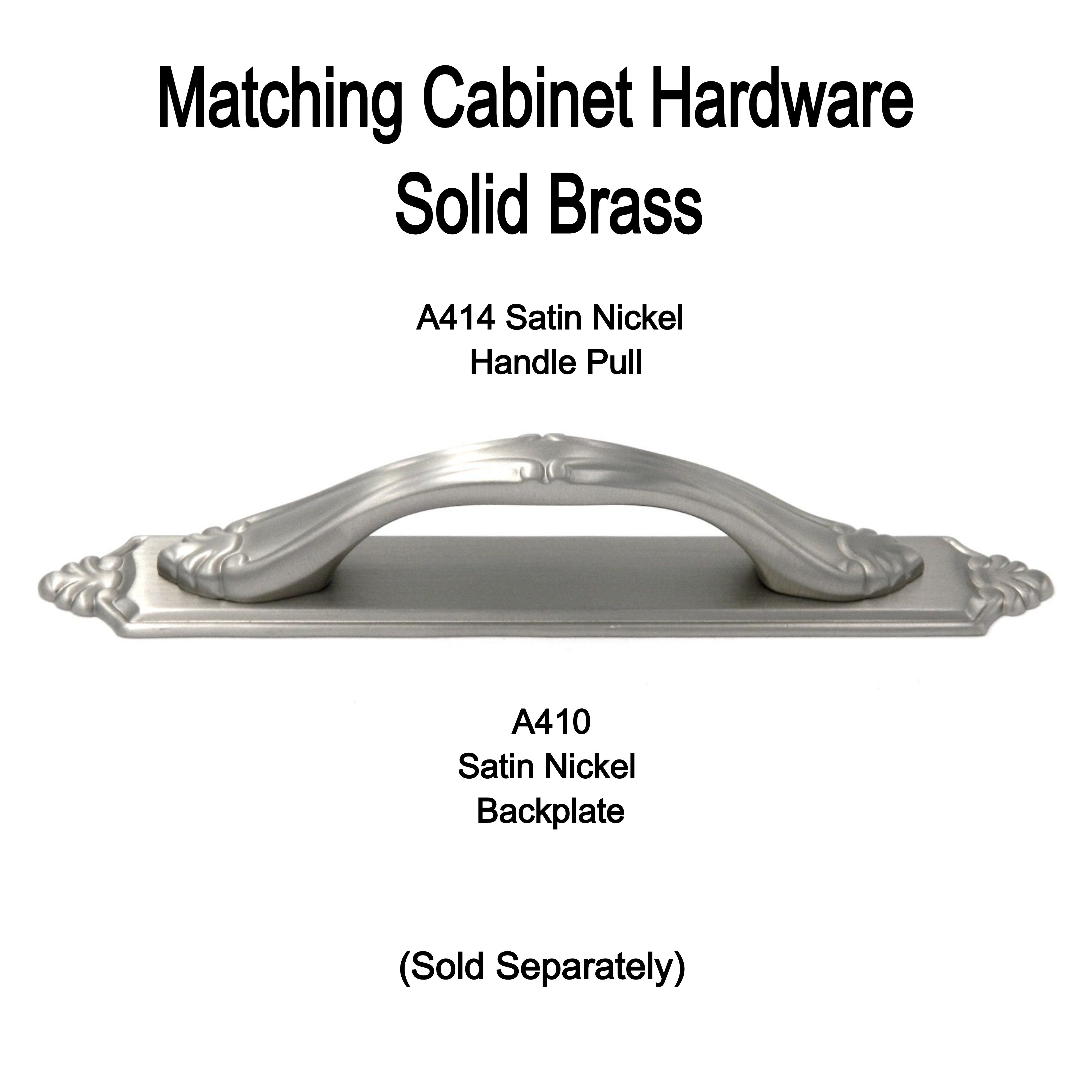 Belwith Keeler Sechel Satin Nickel Solid Brass 3"cc Cabinet Handle Backplate A410