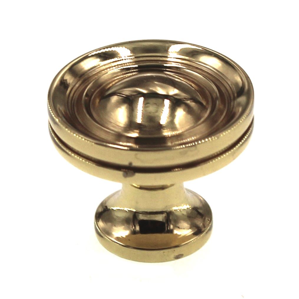 FKI Hardware Period Brass 3/4" Round Cabinet Knob Polished Solid Brass A46