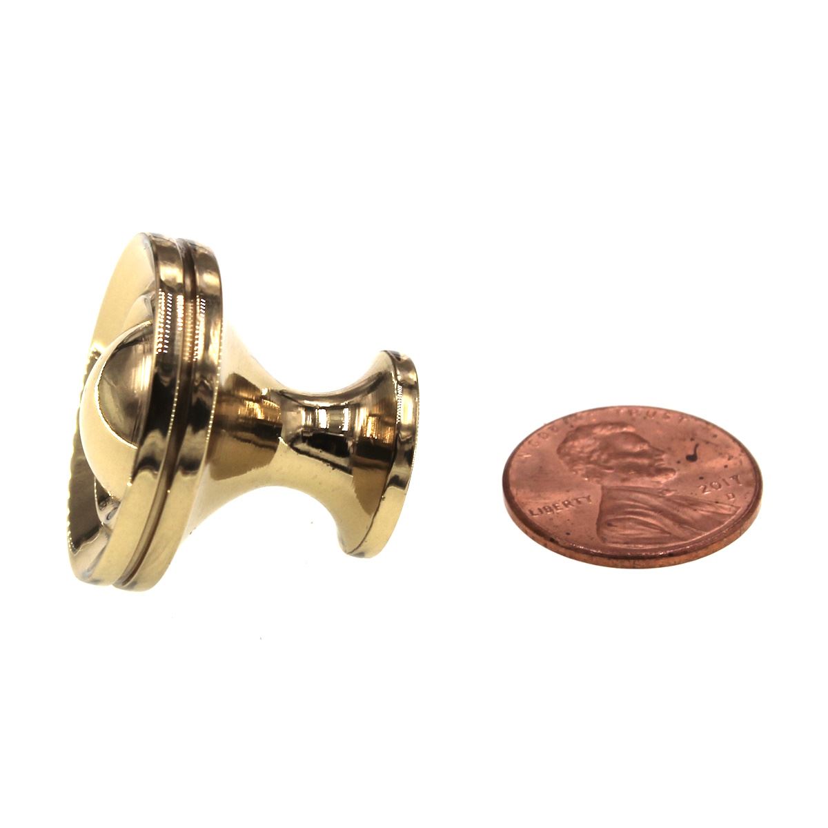 FKI Hardware Period Brass 1" Round Cabinet Knob Polished Solid Brass A47