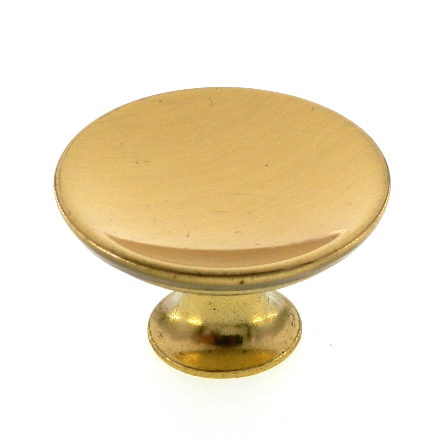 Vintage Amerock 1960's Bright Brass 1 1/2" Round Cabinet Knob A520-3