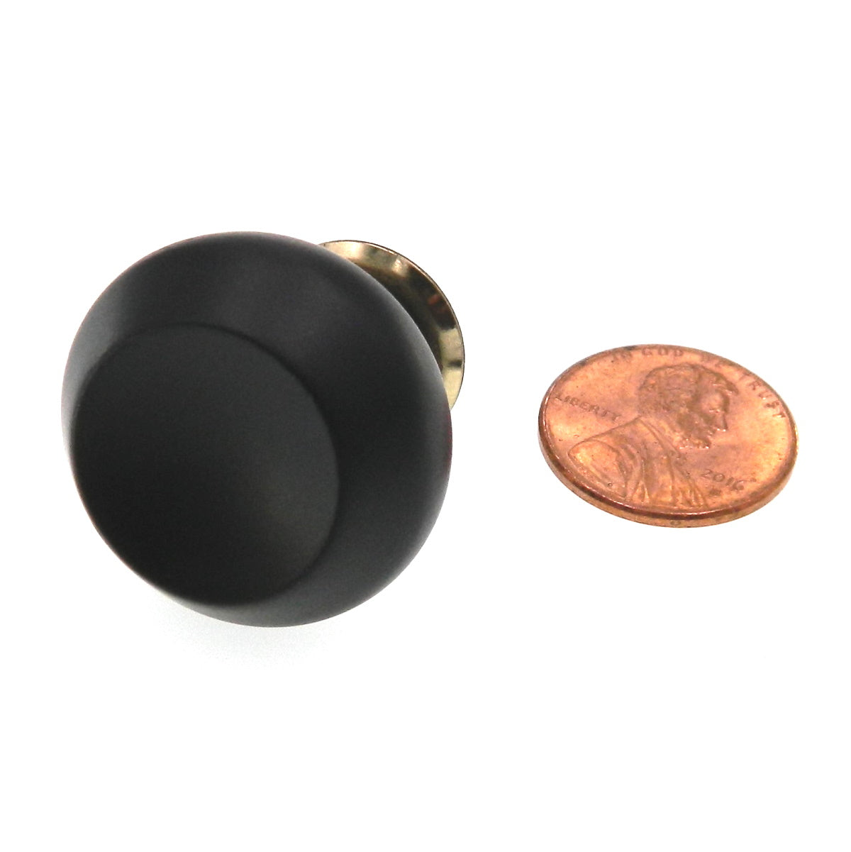 Vintage Amerock Contemporary Ebony Black 1 1/8" Round Cabinet Knob A527-D