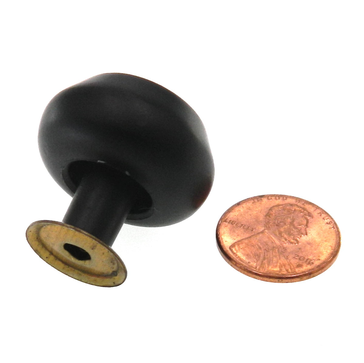 Vintage Amerock Contemporary Ebony Black 1 1/8" Round Cabinet Knob A527-D