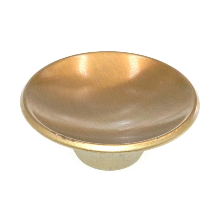 Vintage Amerock Concave Dull Brass 2" Round Cabinet Knob A595-4