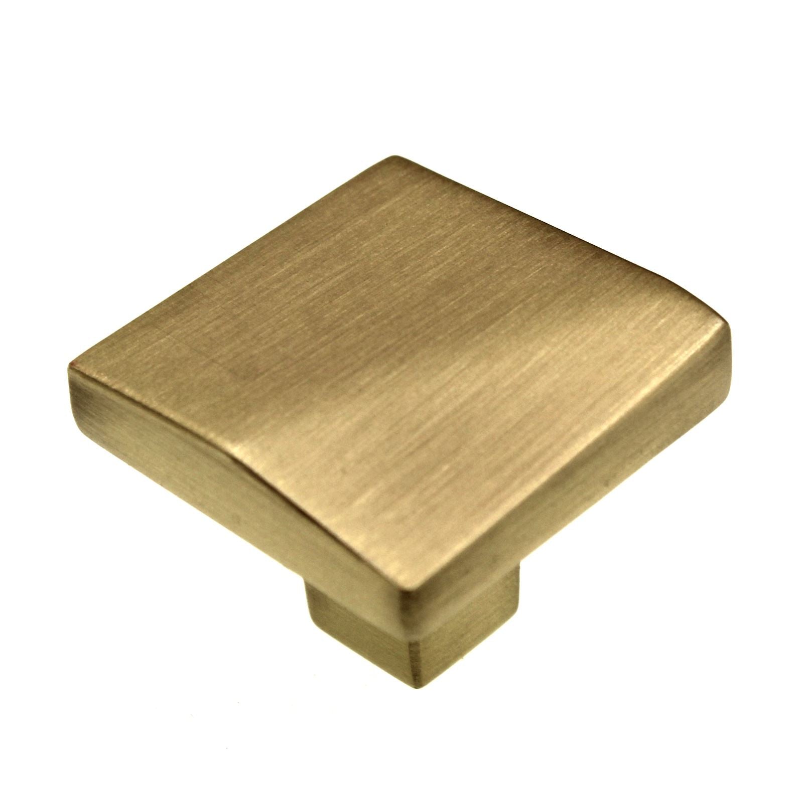 Belwith Keeler Veer 1 3/8" Square Cabinet Knob Brushed Golden Brass B077150-BGB