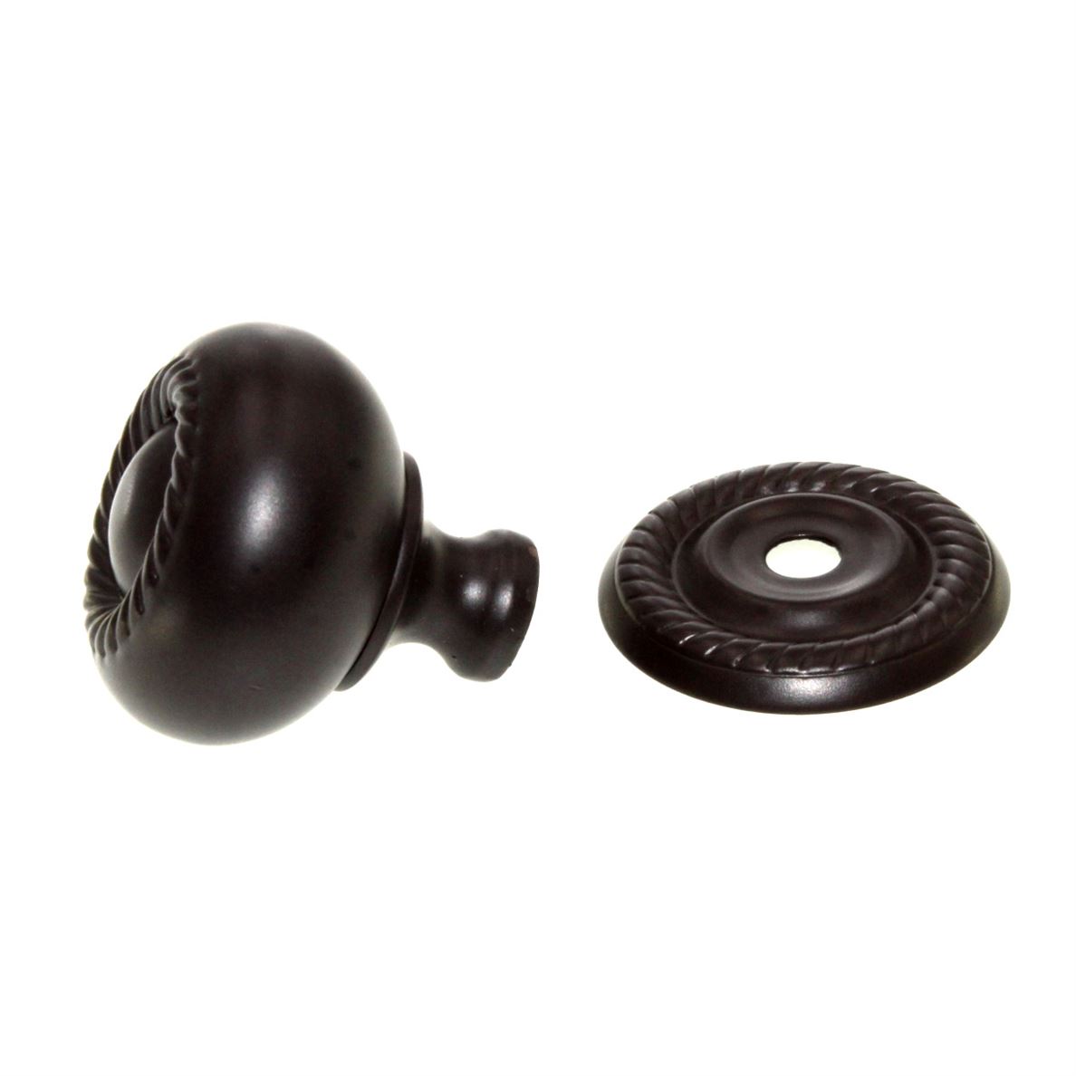 Jeffrey Alexander Rhodes Bronze 1 1/4" Rope Knob with Backplate B6060ORB