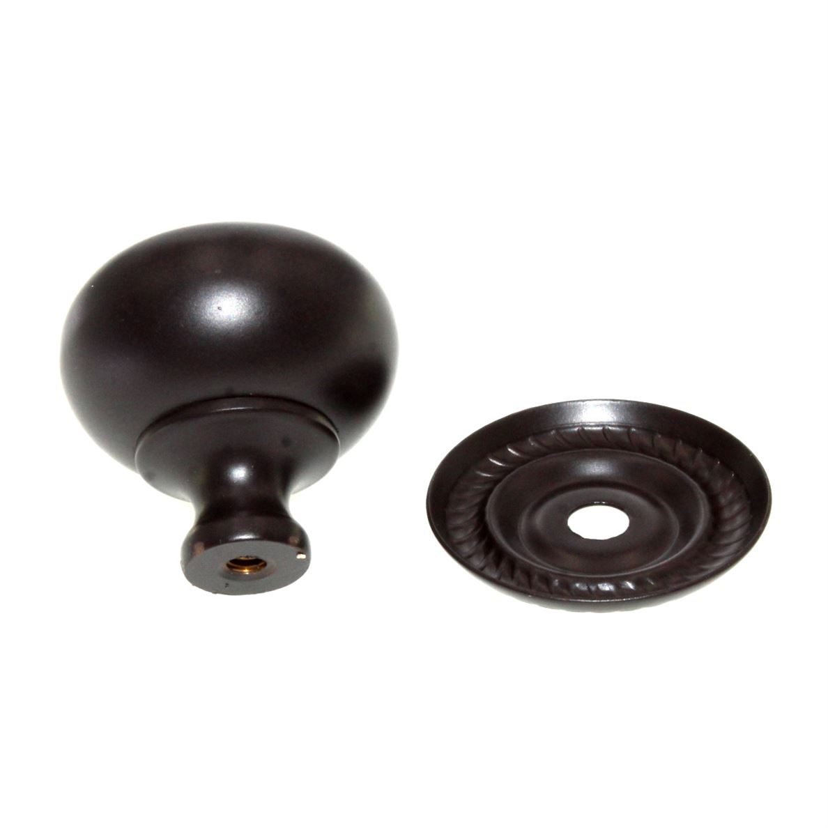 Jeffrey Alexander Rhodes Bronze 1 1/4" Rope Knob with Backplate B6060ORB