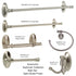 Amerock Saybrook 6-Piece Bath Accessory Set Satin Nickel Towel Bars Ring TP Holders Hook 