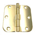 Warwick 3 1/2" Door Hinge, 5/8" Radius Corner, Polished Brass BDA3012PB