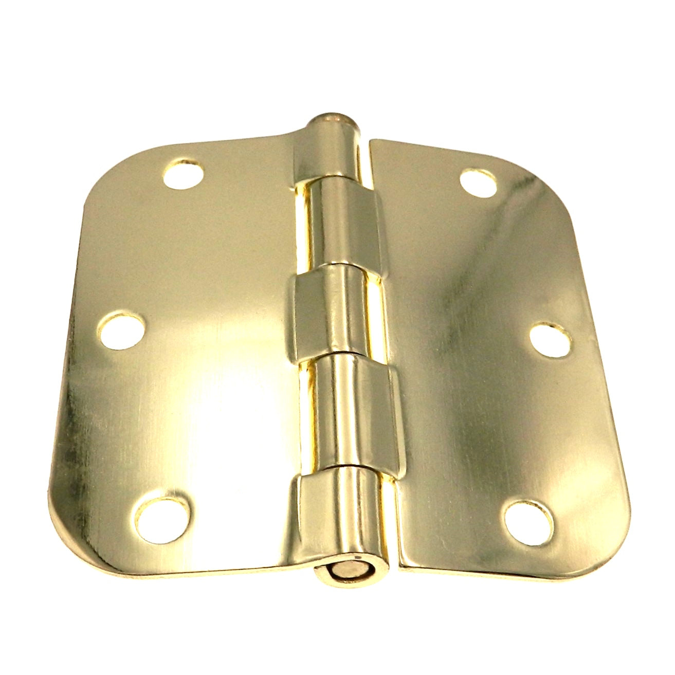 Warwick 3 1/2" Door Hinge, 5/8" Radius Corner, Polished Brass BDA3012PB