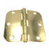 Warwick 3 1/2" Door Hinge, 5/8" Radius Corner, Polished Brass BDA3012PB