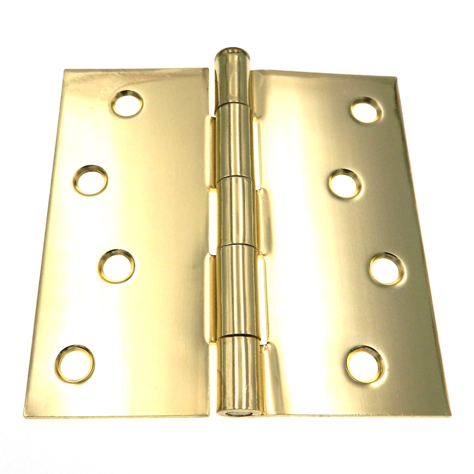 3 Pack Warwick 4" Door Hinge, Square Corner, Polished Brass DA3015PB