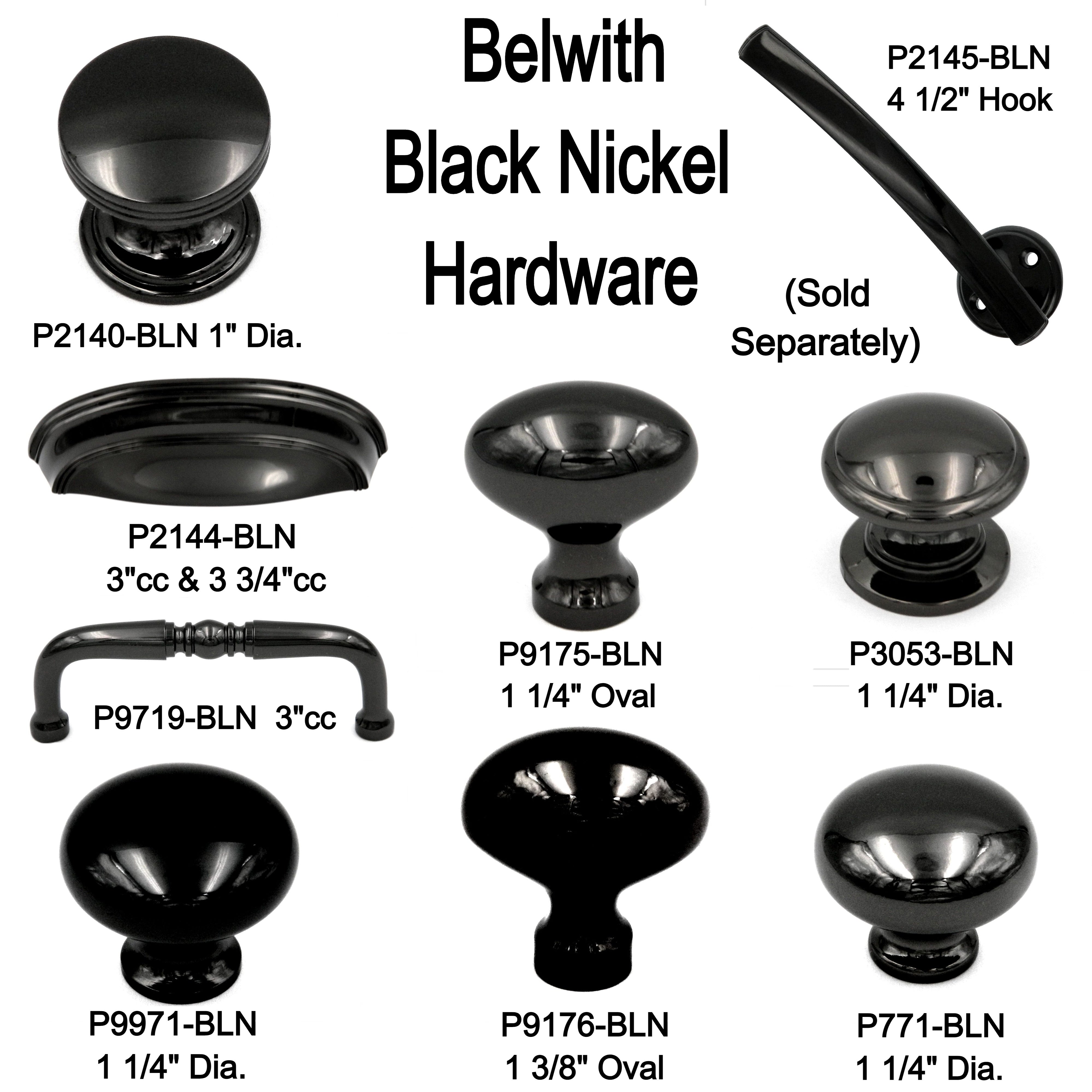 10 Pack Hickory Hardware Williamsburg P3053-BLN Black Nickel 1 1/4" Cabinet Knob