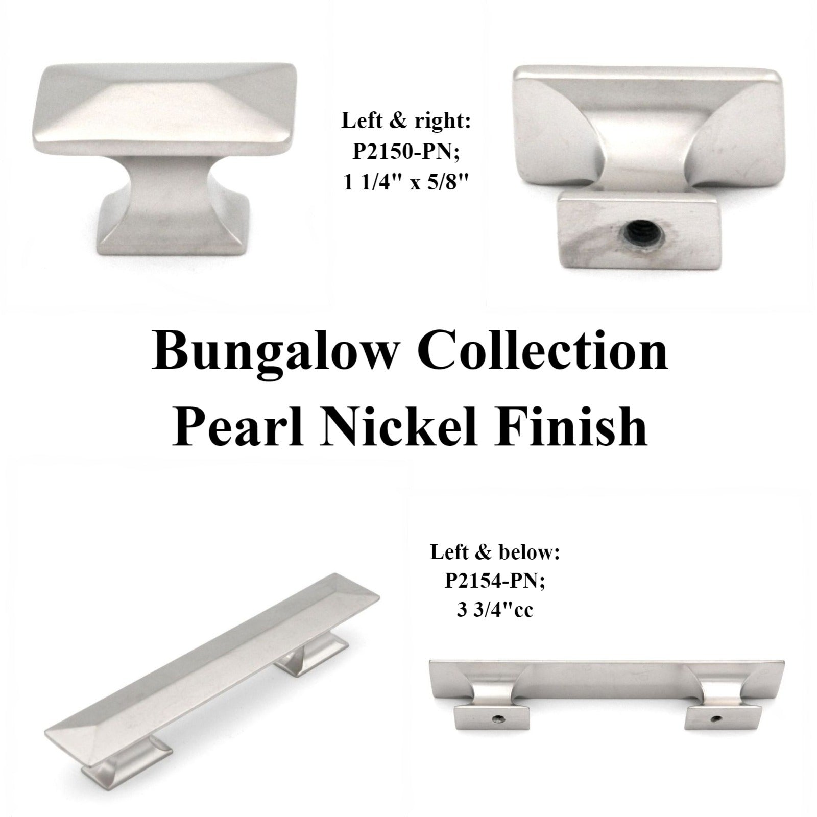 Hickory Hardware Bungalow Pearl Nickel 3 3/4" (96mm)cc Prism Cabinet Bar Pull P2154-PN