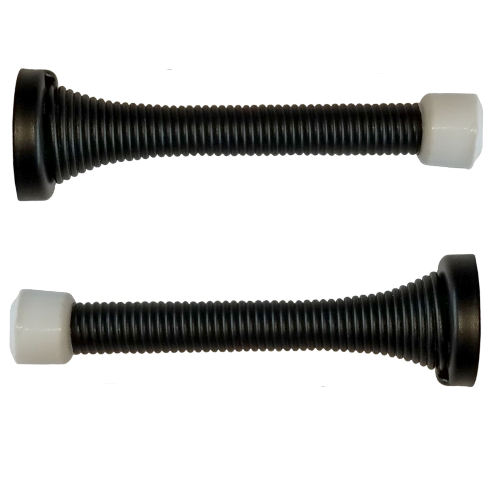 Flexible Spring Door Stopper, 2 Pack, 3 1/4 in. Baseboard Doorstop, Black BH2006BL