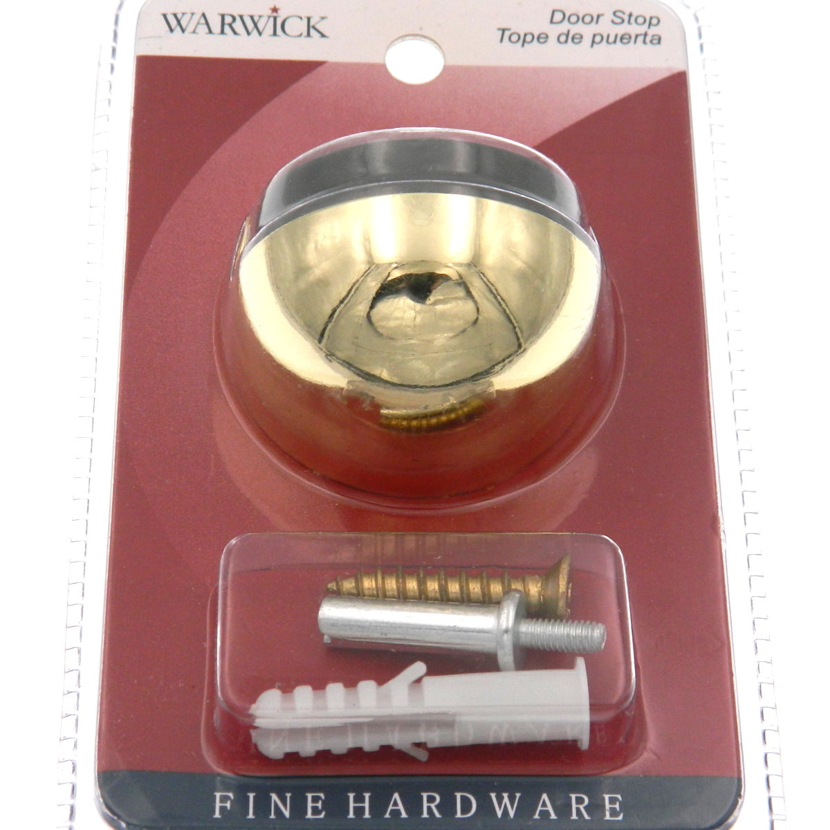 Warwick Dome Floor Mount 1/2" High Profile Doorstop Polished Brass BH2011PB