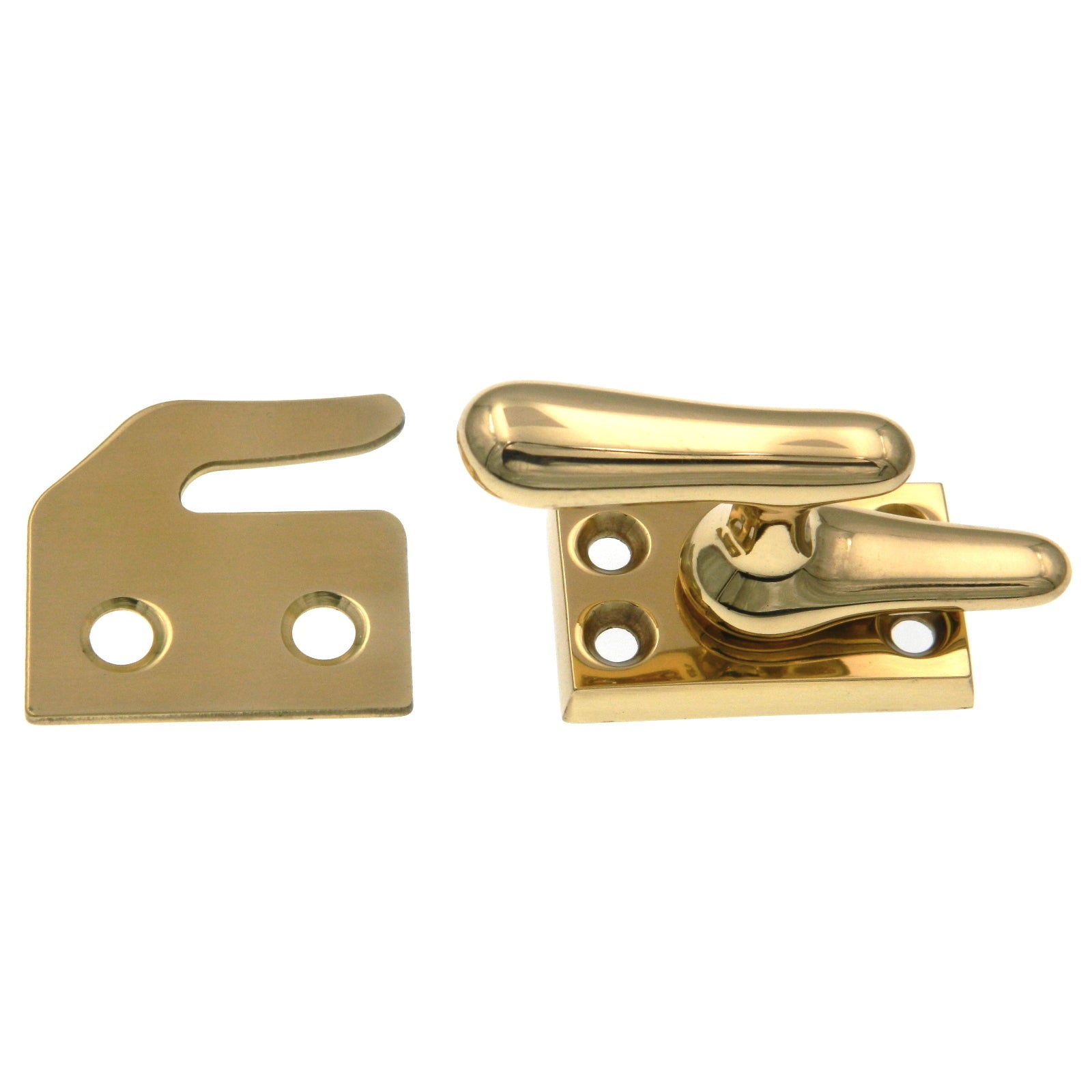 Warwick Window Lock, Casement Fastener with 3 Strikes, Polished Brass BH2013PB