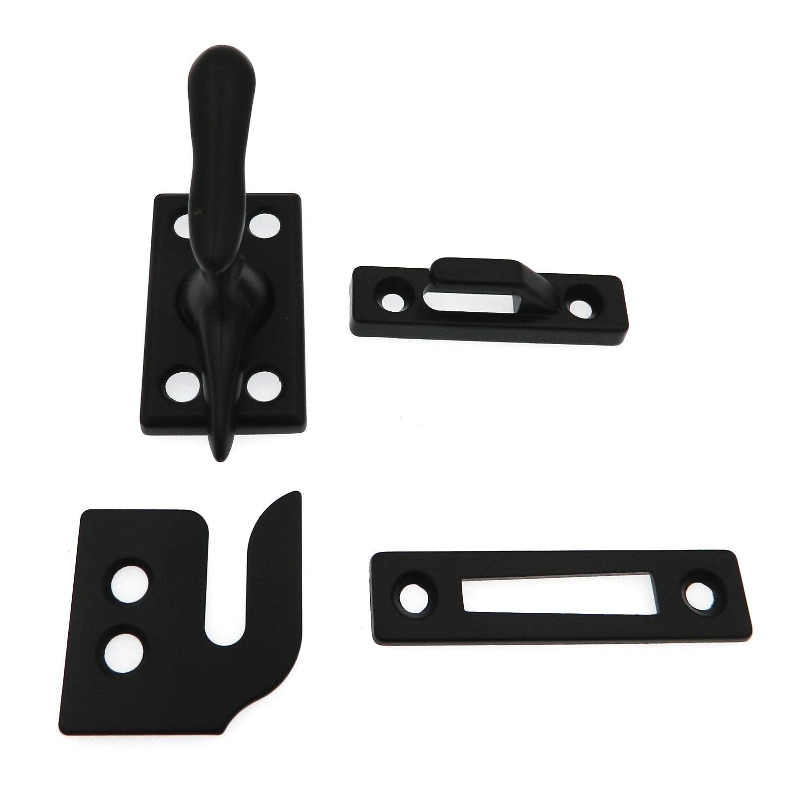 Warwick Window Lock, Casement Fastener with 3 Strikes, Black BH2014BL